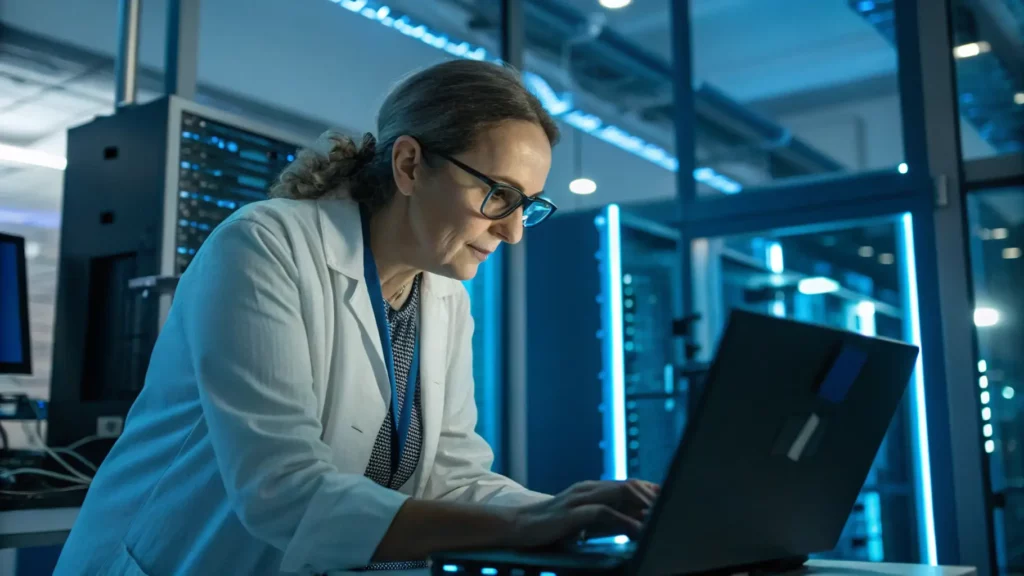 Engineer evaluating a cybersecurity pen test report.